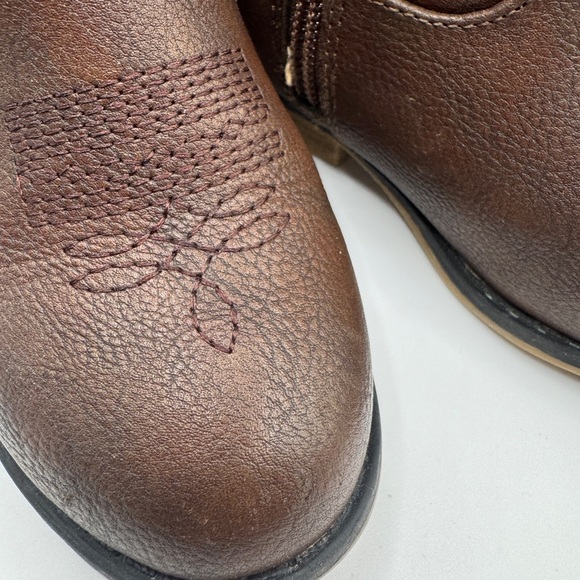 Cat & Jack Toddler Size 9 Kids' Brown Pleather Western Cowboy Boots - Picture 3 of 10